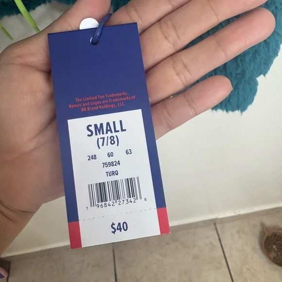 Justice Black, White, and Teal Puffer Jacket - Picture 3 of 4